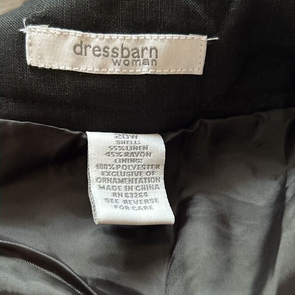 NEW Dressbarn Black+Pink Embroidered Linen Blend A-Line Skirt - Plus Size 20W - Picture 11 of 12